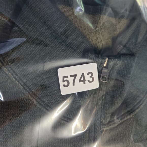 Banana Republic Sweater Mens Size Medium 1/4 Zip Mock Neck Green Stripe - Picture 12 of 12